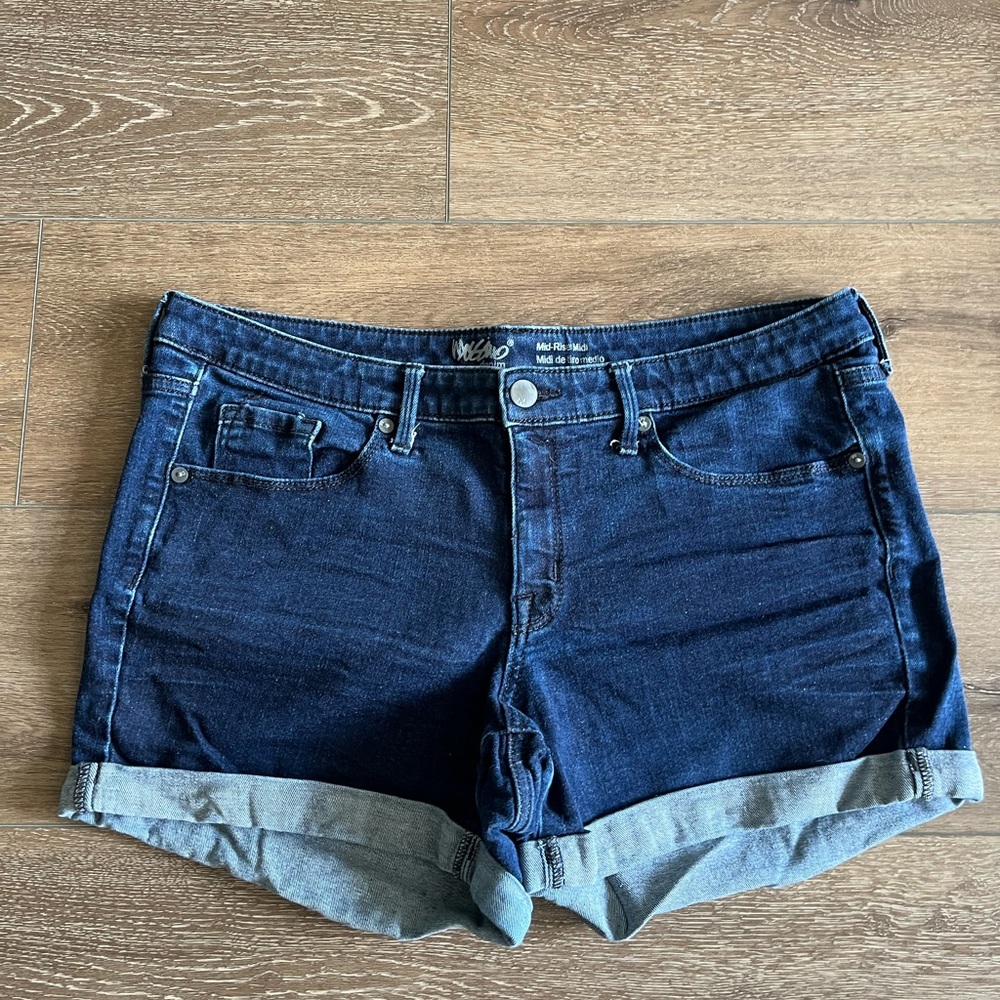 Classic Dark Blue Denim Jean Shorts